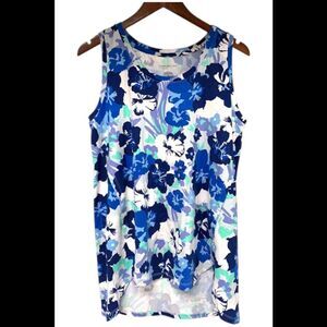 Comfort Code Women's Stretch Jersey Top Blue Multi Floral - Regular